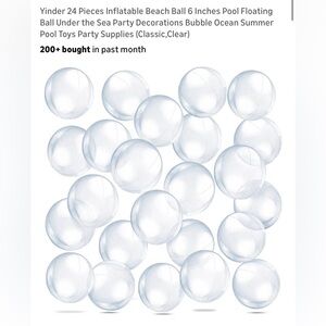 YINER Clear Inflatable Beach Balls - 24 Pack